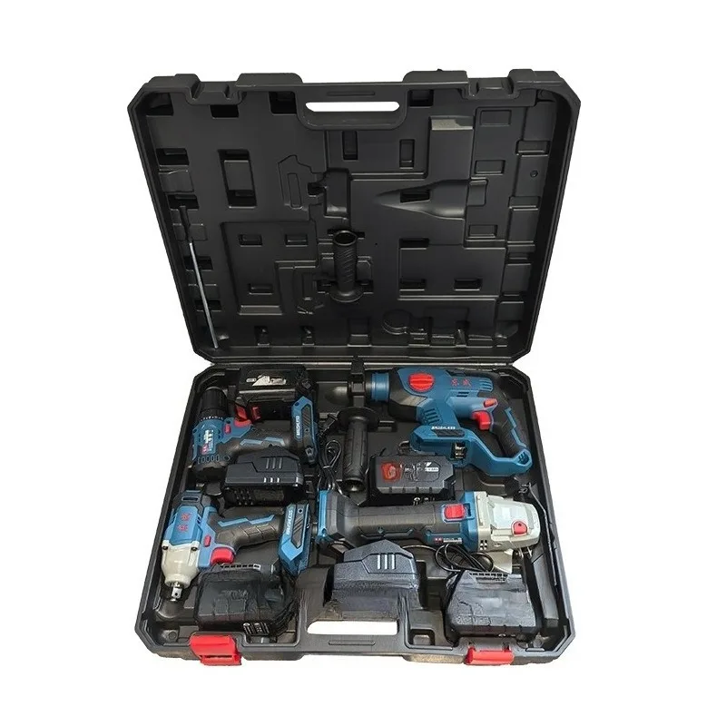 Electric hammer lithium battery angle grinder electric wrench electric drill Dongcheng power tool set