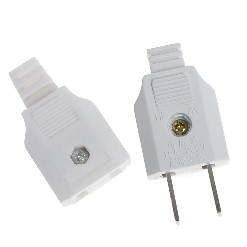 Enchufe macho de corriente eléctrica de CA, adaptador de enchufe hembra, 2 pines planos de EE. UU., cable nuevo
