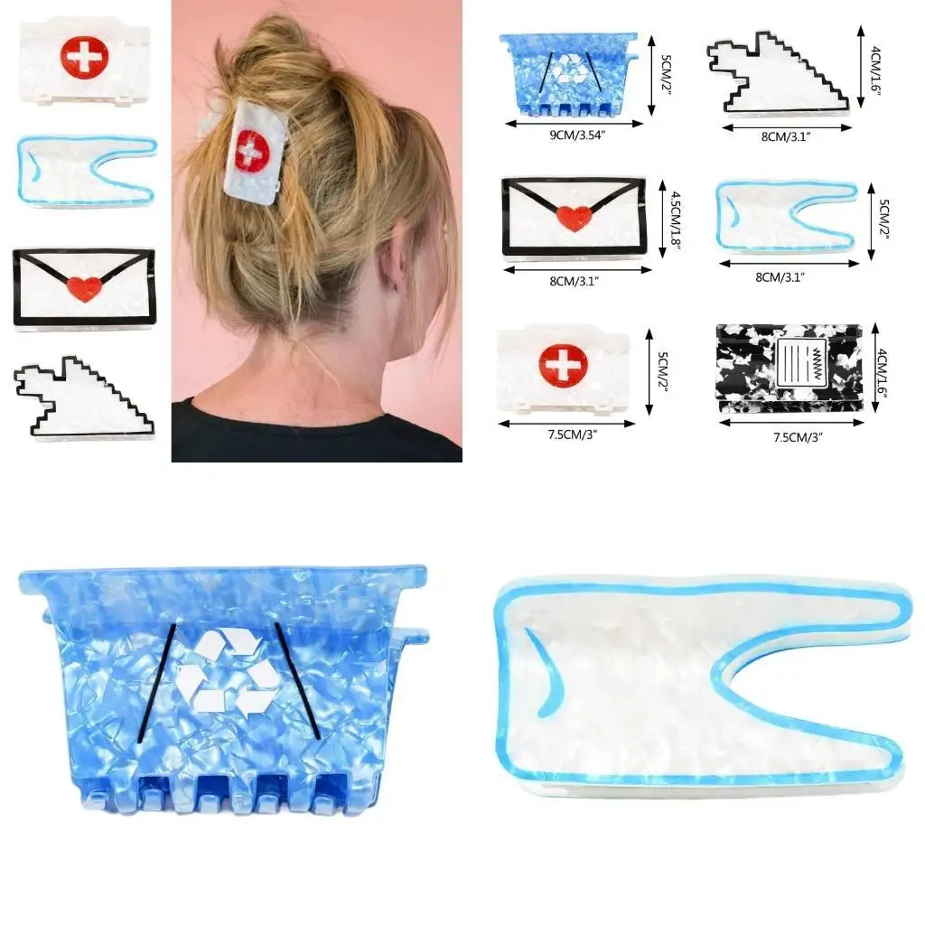 

652F Internet Celebrity Taking Photo Ponytail Hair Claw with Shimmering Novelty Hair for Woman Teens Ponytail