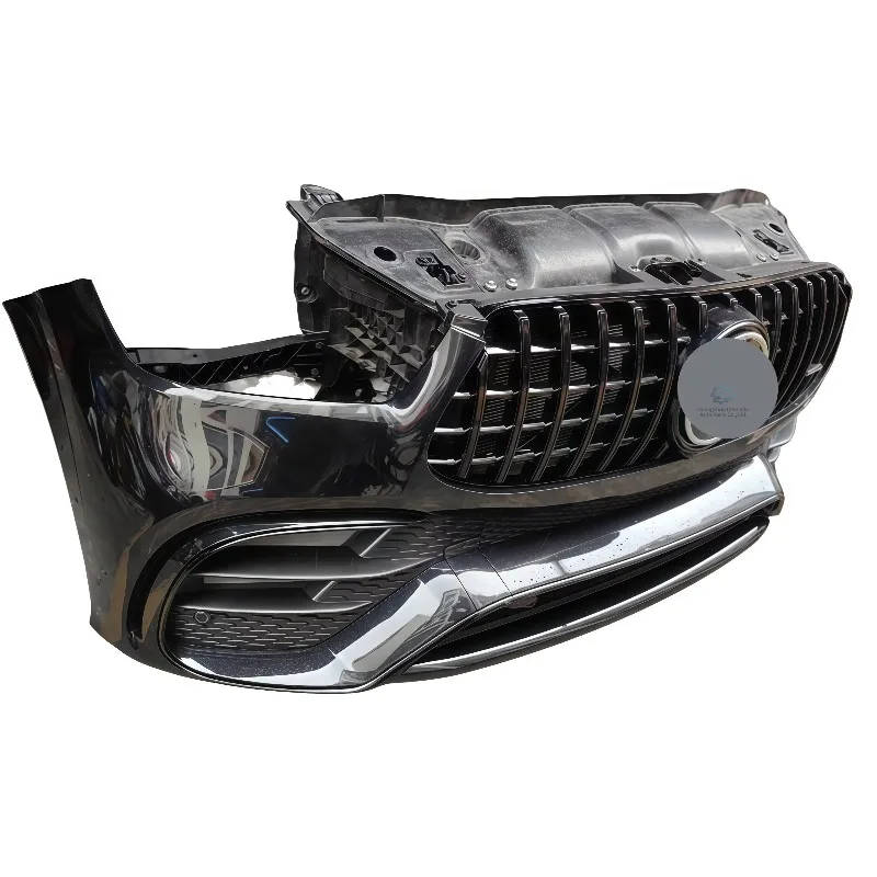 Front Bumper Assembly LED Headlight for Mercedes W167 GLE350 GLE450D AMG Style ABS 100% Fitment Plug and Play Direct Replacement 2