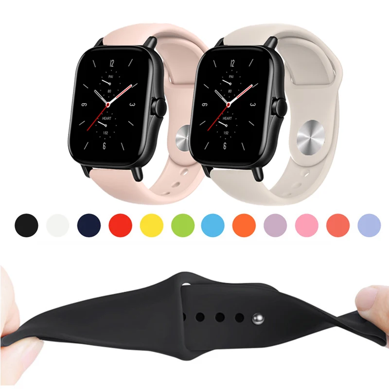 

20mm Huami Amazfit Silicone Strap for Huami GTS2 GTS 2e GTS4 mini GTS3 GTS2e Neo GTS 2 3 4 Soft Watch Replacement Band