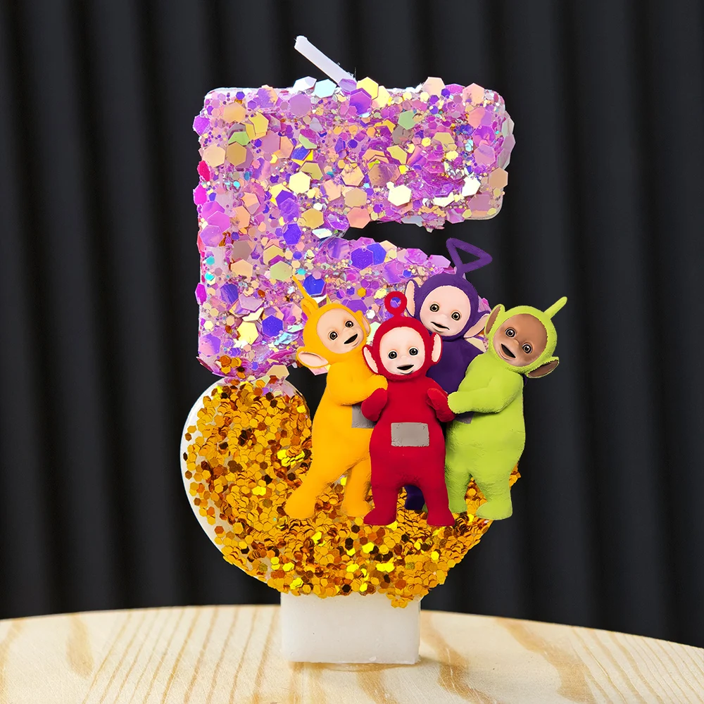 Teletubbies Themed Birthday Cake Candle Newborn Baby Shower Decor Birthday Party Favor Decorations