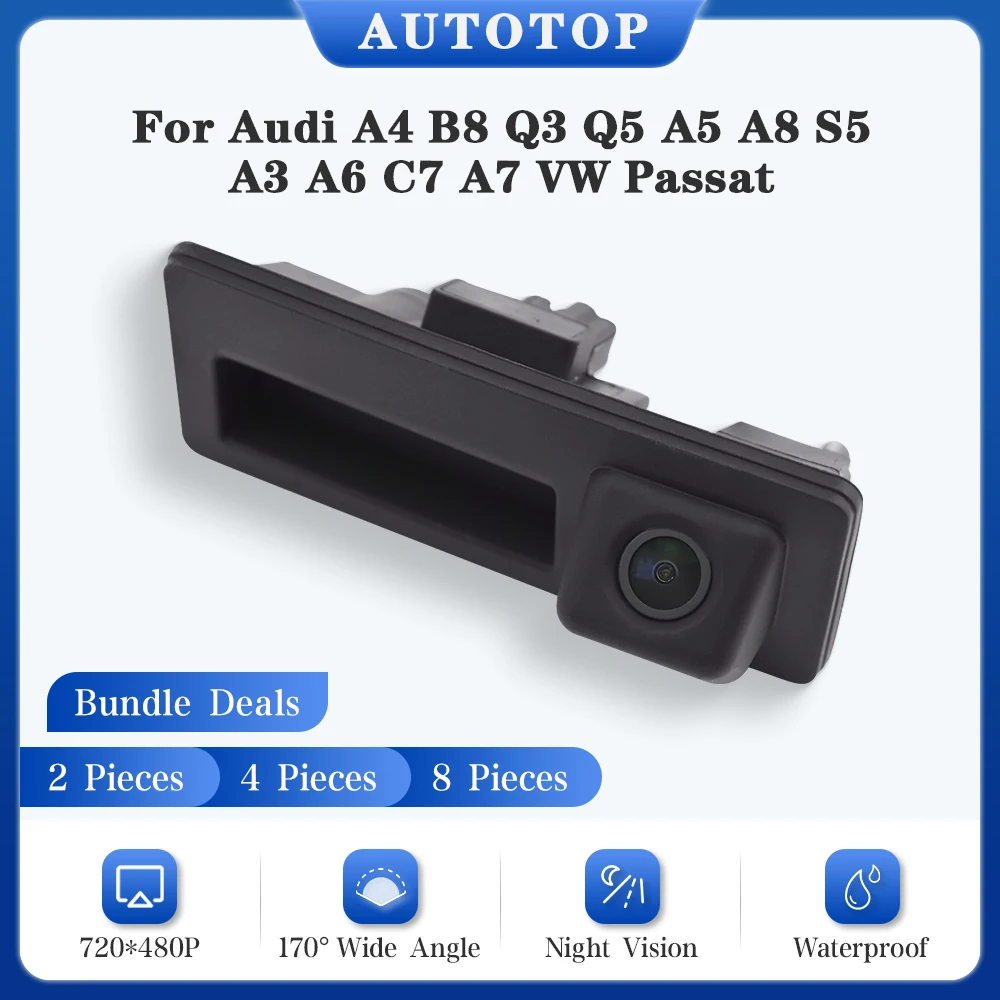 AUTOTOP telecamera di retromarcia per auto per Audi A4 B8 Q3 Q5 A5 A8 S5 A3 A6 C7 A7 VW Passat Backup versione notturna telecamera di parcheggio impermeabile