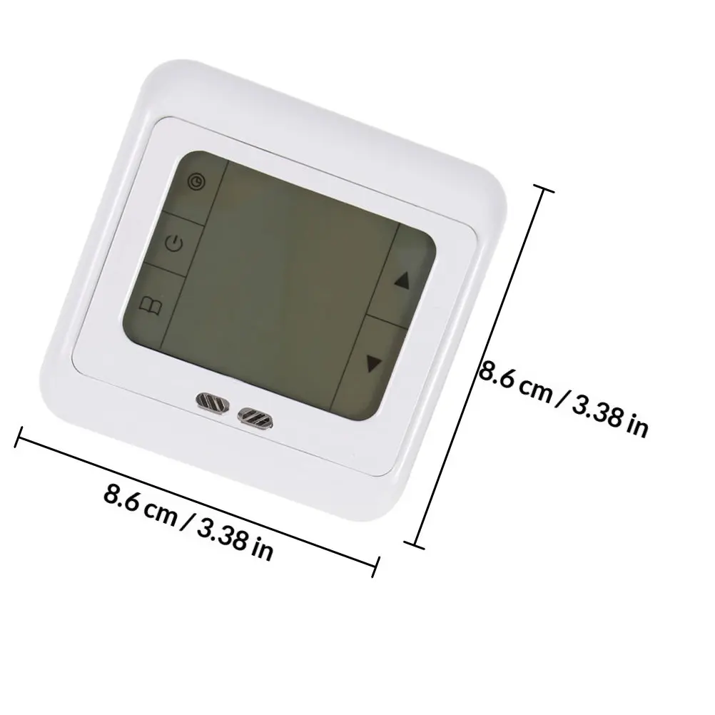 2Pcs Touch Screen Digital Thermostat for Floor Heating Easy Operation Large LCD White Backlight 6 Periods Daily Programming Warm