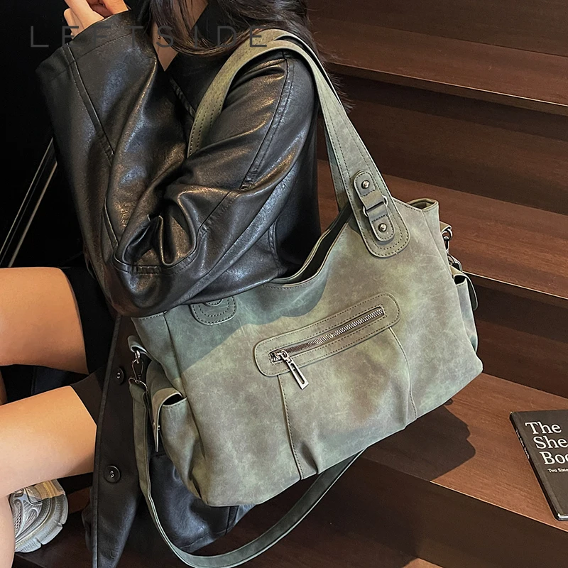 

Левая сторона, большая сумка-тоут из искусственной кожи для женщин, сумки на плечо, 2022, дизайнерская роскошная брендовая сумка через плечо, простые сумки и кошельки