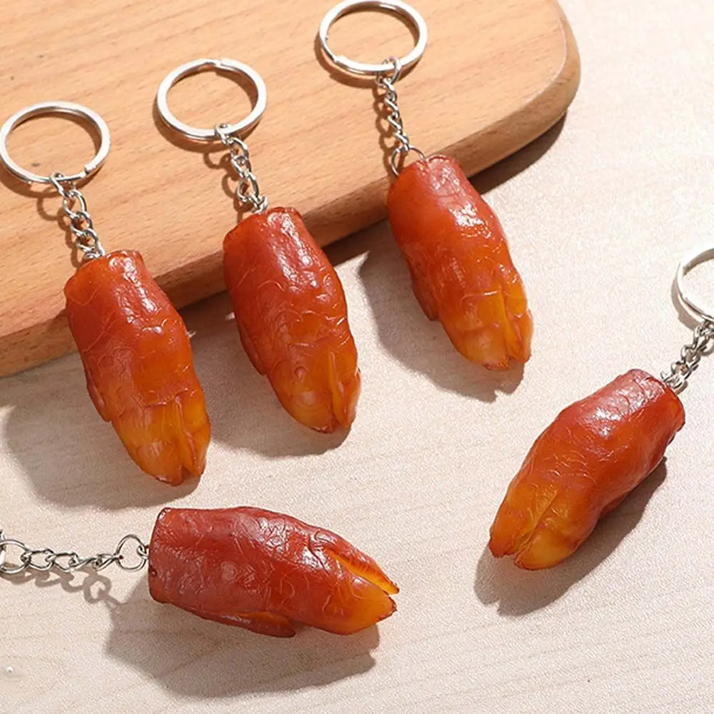 

Drumstick Pork Belly Chicken Wings Roast Chicken Fashion Jewelry Bag Pendant Fast Food Key Ring Simulation Food Keychains