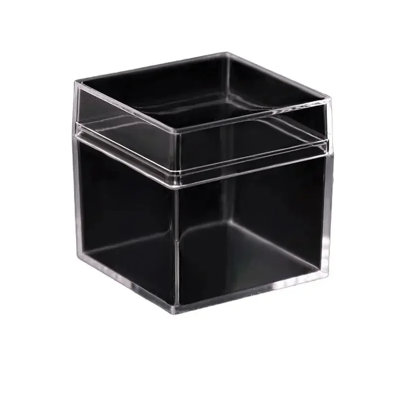 5 Pcs Acrylic Cassette Boxes With Clear Lid Square Storage Containers For Collectibles Snacks Jewelry Wedding Party Decor