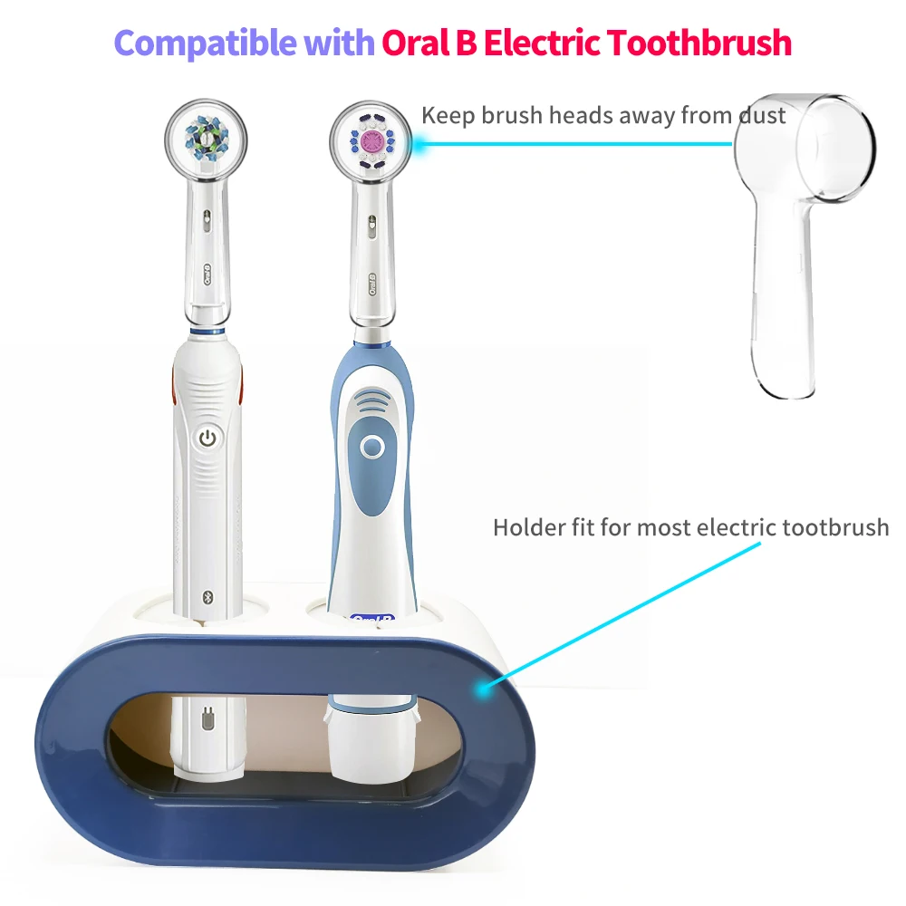 Bàn Chải Đánh Răng Điện Giá Đỡ Và 4 Bàn Chải Đánh Răng Có Tương Thích Với Oral B Bàn Chải Đánh Răng Điện Cho Nhà Tắm, Treo Tường Cho