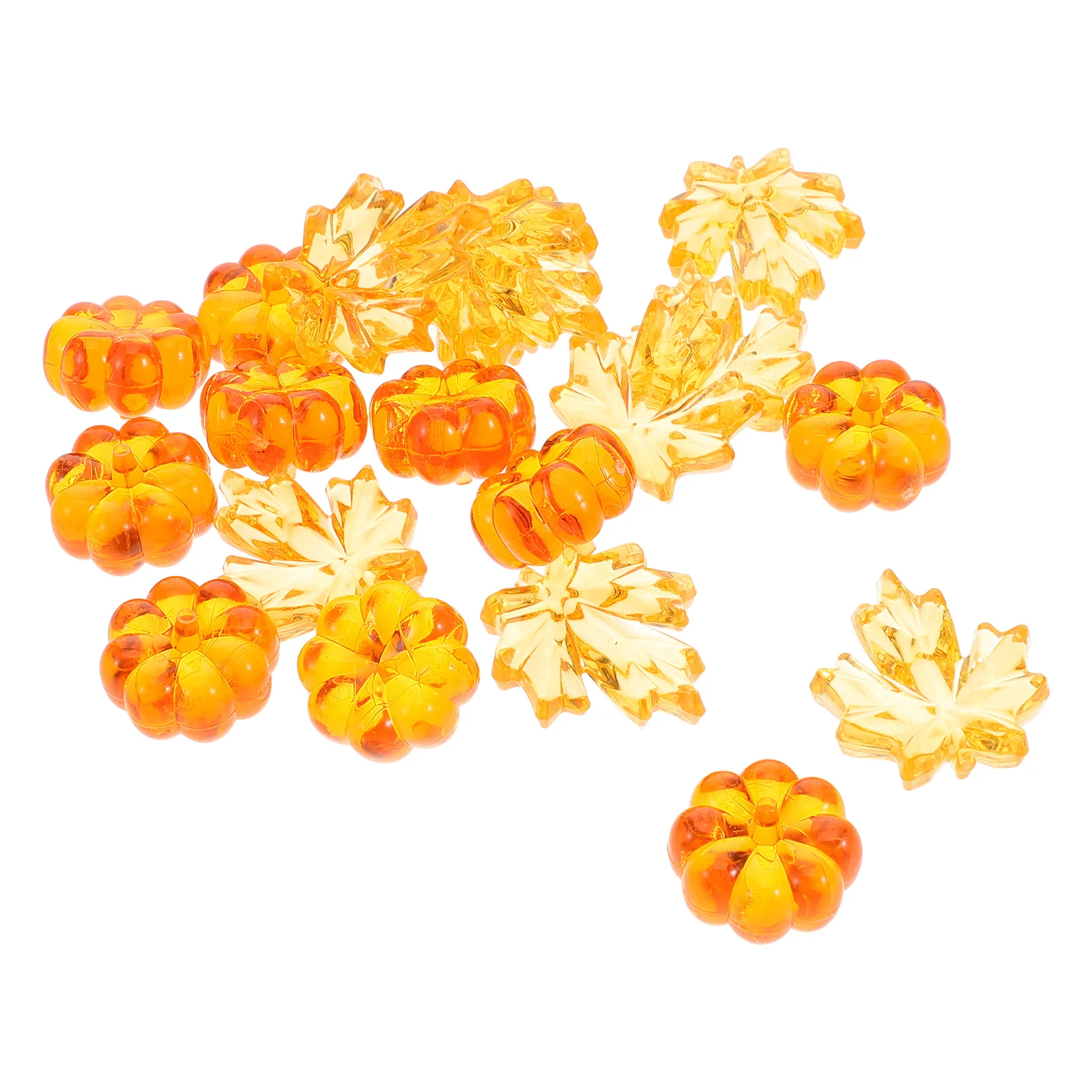 

20Pcs Thanksgiving Pumpkin Maple Leaf Vase Filler Set Fall Beads Floating Centerpiece Seasonal Halloween Table