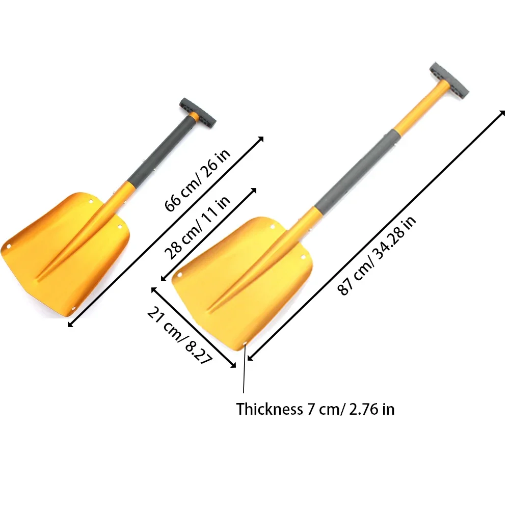 Chowane na zewnątrz łopata do śniegu ze stopu aluminium łopata do lodu zimowe narzędzie do do usuwania śniegu kempingowego narzędzia do przetrwania