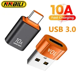 NNBILI 10A OTG USB 3.0 to USB-C Converter for Laptop Xiaomi Samsung Oneplus USBA Female to USB-C Male Fast Charging Data Adapter