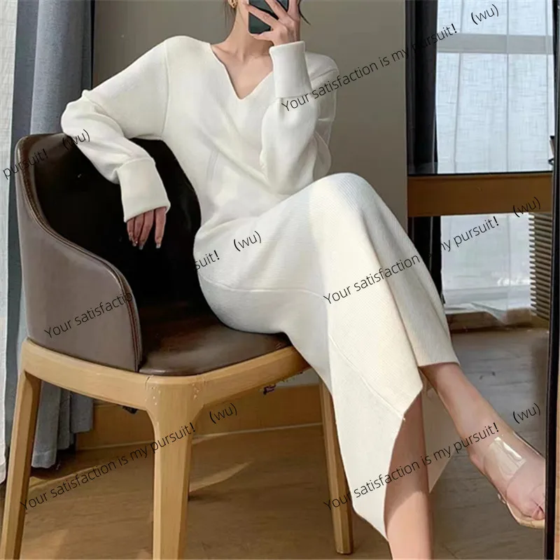 

ZOCI-с пальто и нижней частью, свитер в королевском стиле сестры, юбка, женское осенне-зимнее длинное модное темпераментное вязаное платье