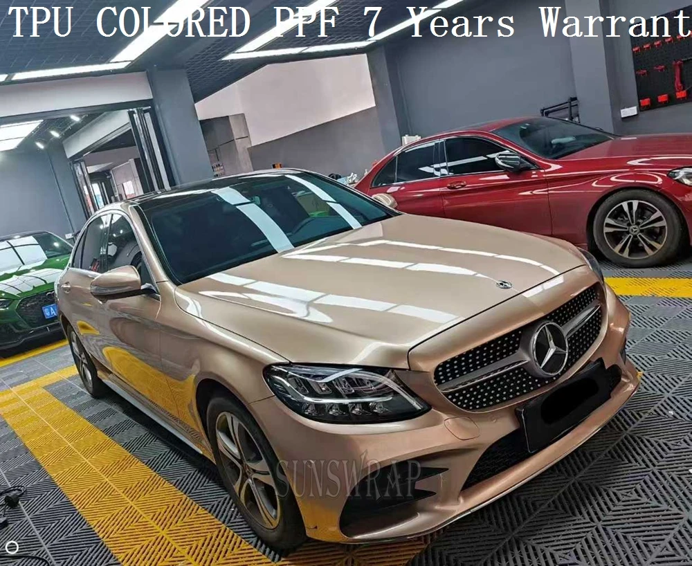 High Quality TPU Super Glossy Metallic Dark Champagne Gold PPF Car Vehicle Protection Film for Boats Automobiles 5x52ft/roll