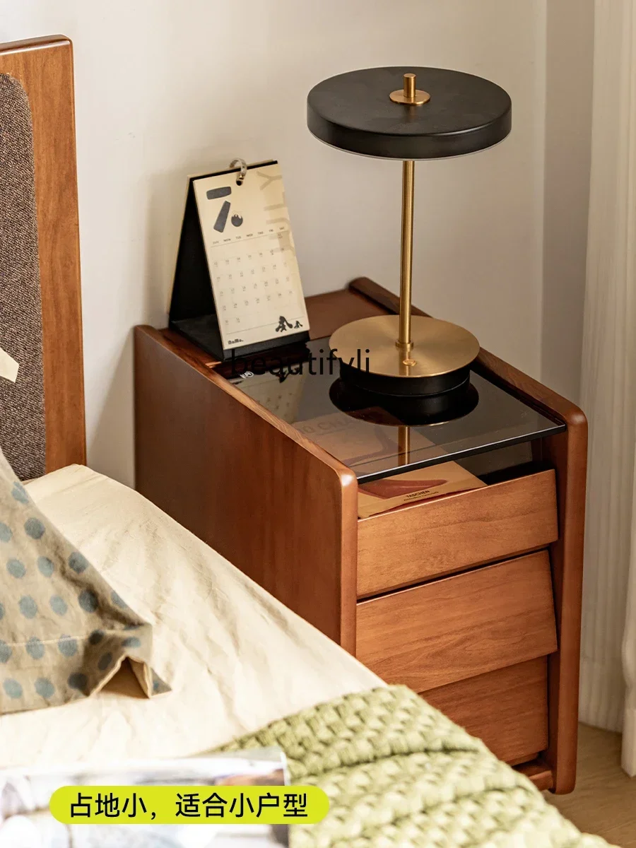 

ss K178 ss25 Bedside table Nordic solid wood ultra-narrow storage side cabinet household bedroom corner storage