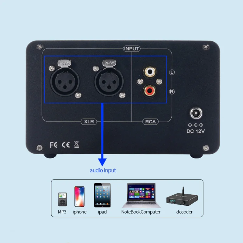 HIFI Desktop Headphone Amplifier Audiophile Fully Balanced 600Ω Large Thrust Headphone Amplifier TPA6120 Chip Multi Output