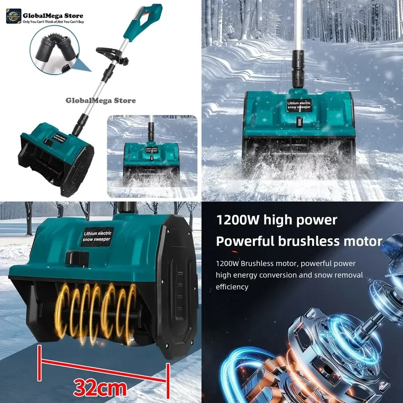 Electric Snow Plow Brushless/Brushed Snow Sweeper Courtyard Street Foldable Cordless Snow Machine No Battery For