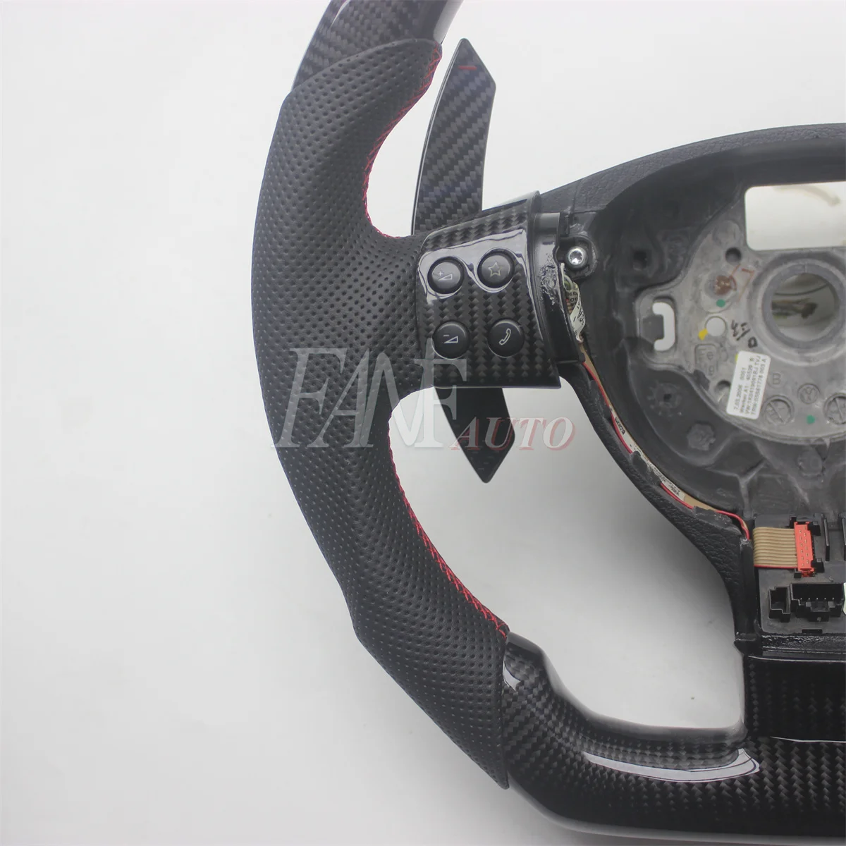 Real Carbon Fiber Steering Wheel for VW Volkswagen Golf 5 Mk5 GTI 2003-2009 Jetta Bora R36 R32 EOS Passat B6 With Shift Paddles