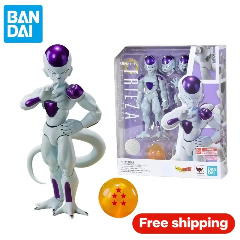 Figura de acción articulada de anime original de Bandai S.H.Figuarts Dragon Ball Z Frieza, cuarta forma, regalo coleccionable con caja original