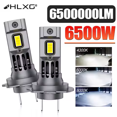 6500W H7 LED Car Headlight Bulb Canbus H8 H9 H11 9005 HB3 9006 HB4 Light for Car LED HeadLamp 6000K 4300K 12V Wireless with Fan
