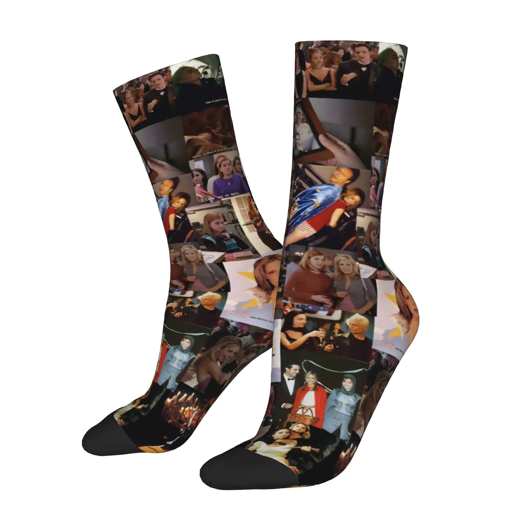 Winter Warm Colorful Women Men Buffy the Vampire Slayer Movie Socks  Breathable Crew Socks