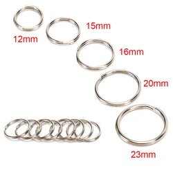 100PCS/lot Stainless Steel Dia 12/15/16/20mm DIY Polished Split Ring Keyrings Key Chain Hoop Loop Key Holder