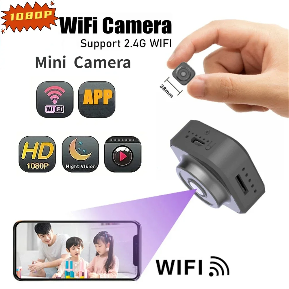 1080P HD WiFi Mini Camera Wireless Camcorder Home Security Motion Detection Recorder DVR Micro Webcam Small Night Vision Camera