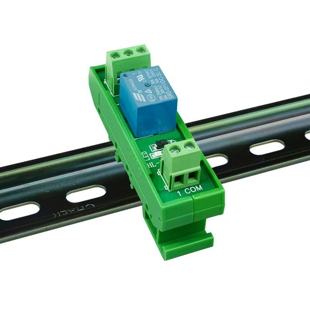 5V 12V 24V 1 Channels Relay Module DIN Rail Mount Relay Board SRD-05VDC-SL-C SRD-12VDC-SL-C SRD-24VDC-SL-C 10A DC 1NO 1NC Relay