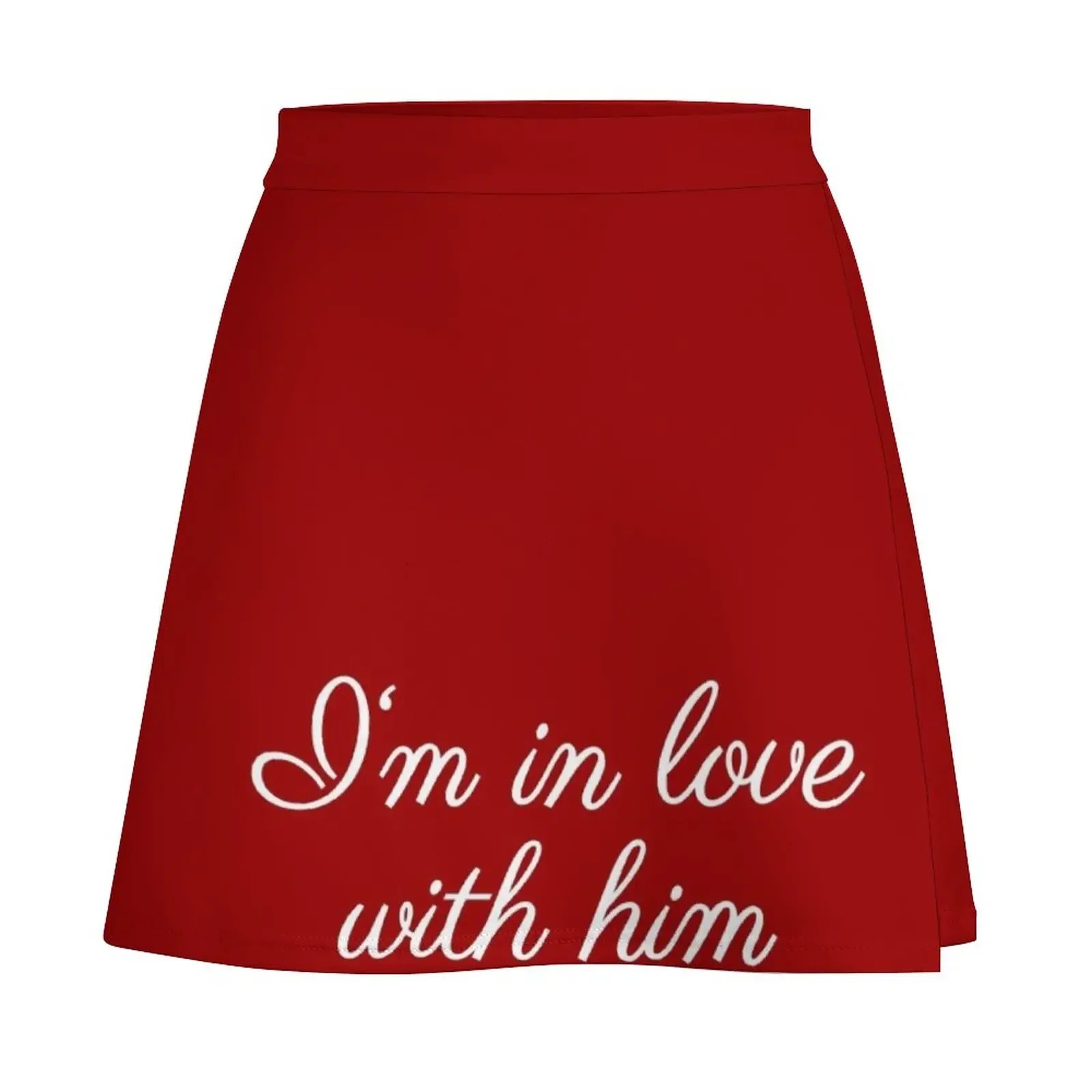 In love with him lettering Mini Skirt Women clothing Short skirts