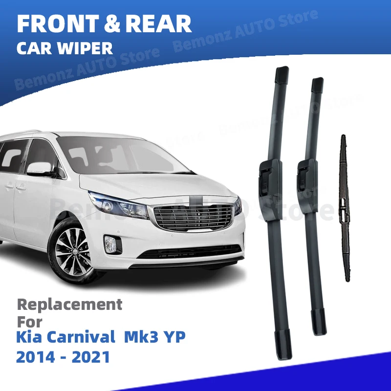 

LHD RHD Front Rear Windshield Wiper Blades For Kia Carnival Sedona Mk3 YP 2014-2021 Grand Windscreen Accessories 2015 2016 2017