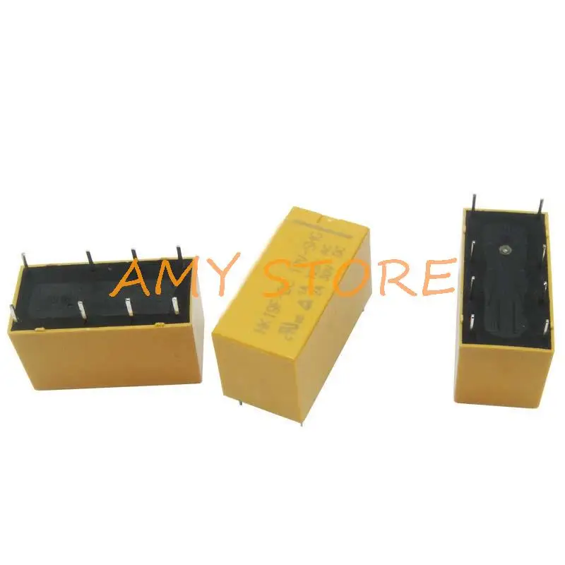5pcs HK19F-DC3V DC5V DC9V DC12V DC24V-SHG 8 Pins Relays 1A 125V AC/2A 30V DC 2NO 2NC DPDT Mini Power Relay 20x10x15mm PCB Type
