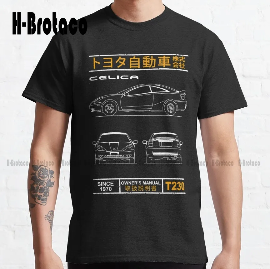 Blueprint Of The Celica T230 Japanese Sports Car Classic T-Shirt Fishing Shirts For Men Xs-5Xl Breathable Cotton Custom Gift New