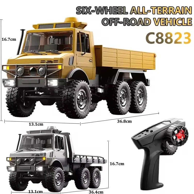JJRC C8823 6WD 1/18 Scale RC Car Unimog Off-Road Remote Control High-Speed Climbing Transport Rescue Crawler Model Toy Gift