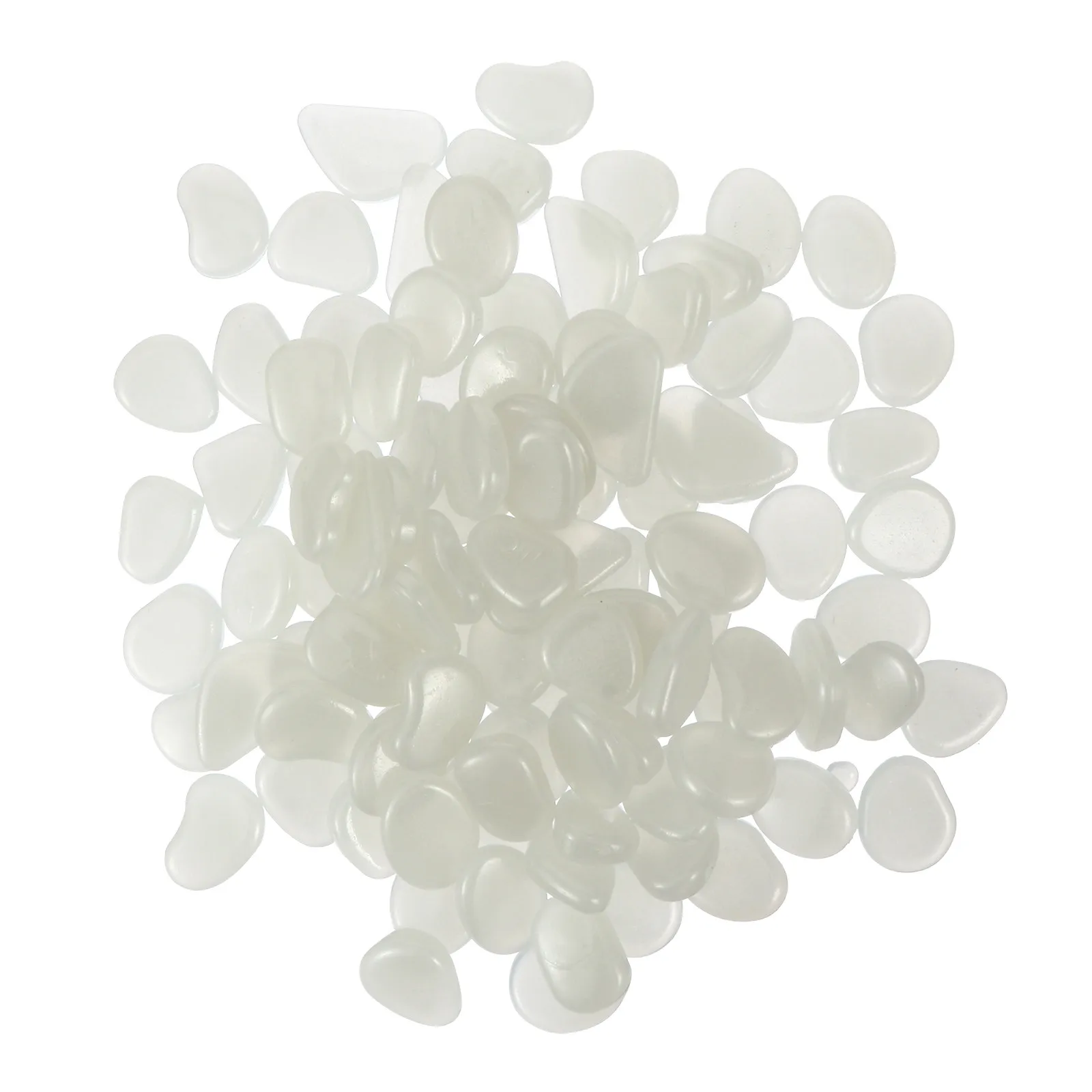 100pcs Glow-in-the-Dark Pebbles for Outdoor Decor, Aquarium, Landscaping & Flower Bed Fill