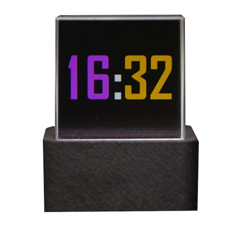 Smart 3D Holographic Weather Clock Real Time Display Transparent Smart Clock Custom GIF Bedhead Desktop Decoration