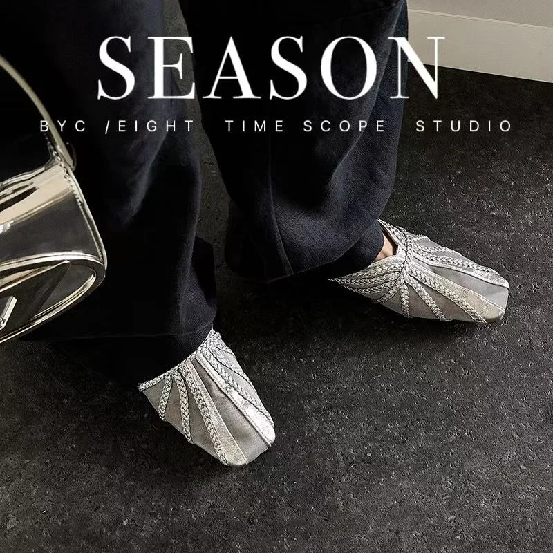 2026 new spring autumn women mules natural leather 22-24.5cm mesh+cowhide+sheepskin square toe women sandals women shoes