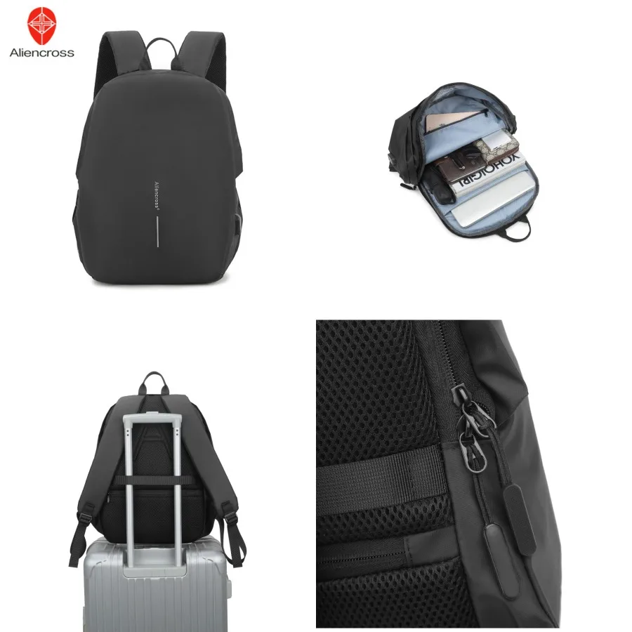 

【New style】New - notebook backpack waterproof travel bag light multi-function anti-theft USB backpack gift