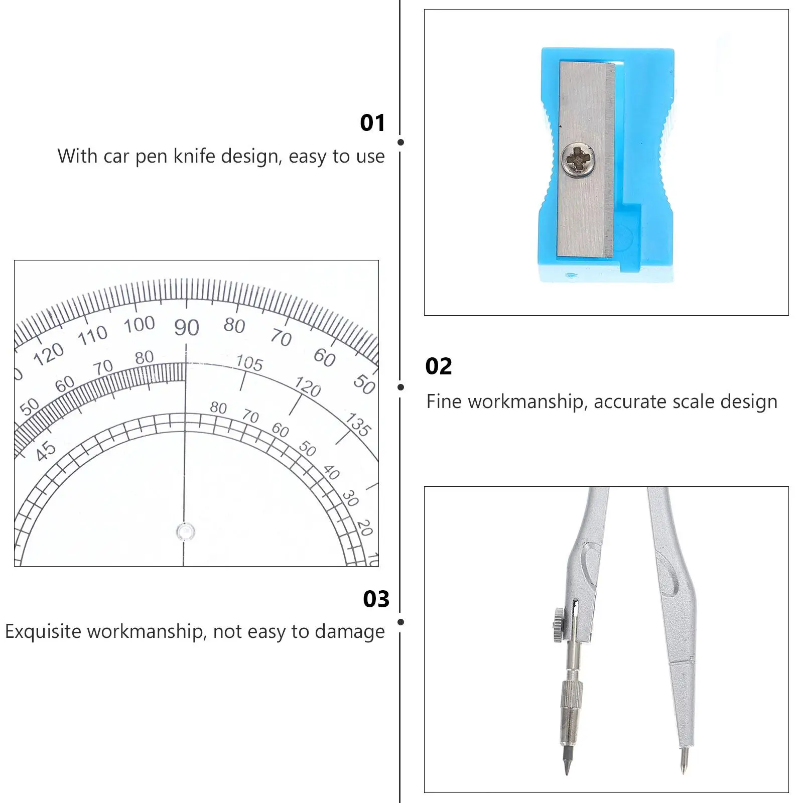1 set Drafting Tools Set Engineering Drawing Kit Professional Architect Compass Ruler Eraser Students Design Scale Storage Box
