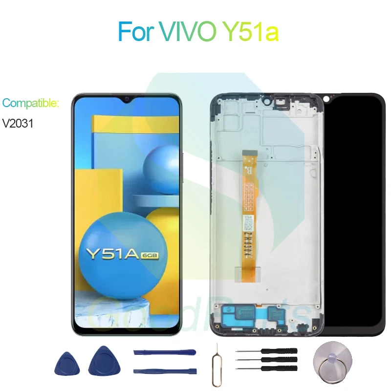 For VIVO Y51a Screen Display Replacement 2408*1080 V2031 For VIVO Y51a LCD Touch Digitizer