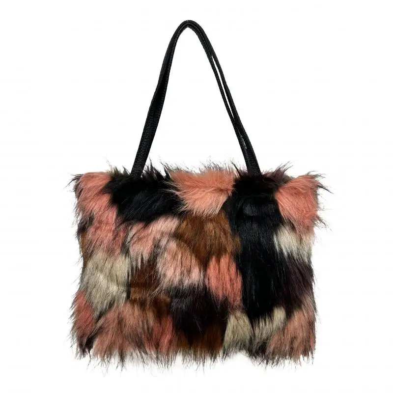 

European/American Imitation Grass Single Shoulder Tote Bag Personalized High-end Feel Horizontal Square Large Capacity Women Bag