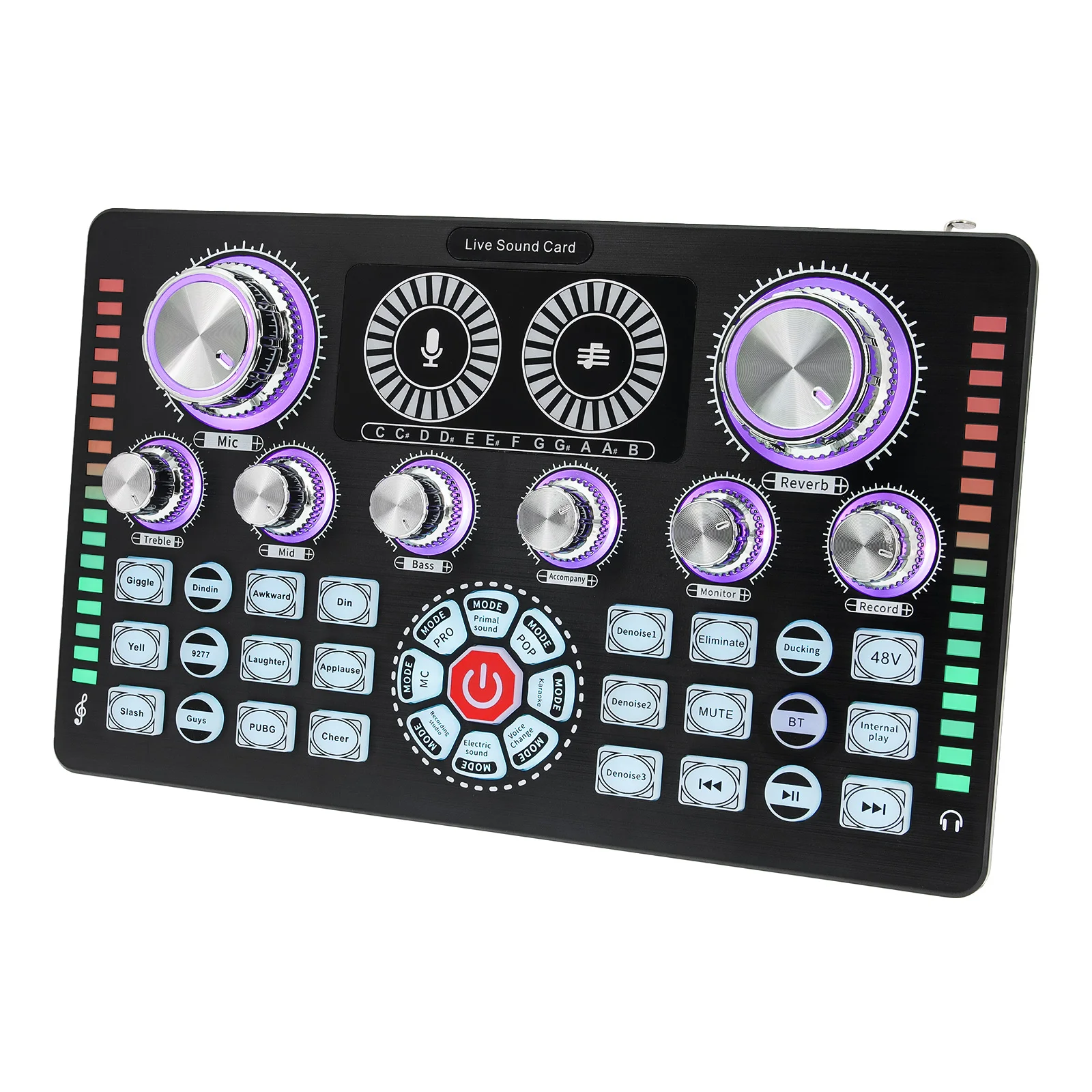 Professional Podcast Studio Sound Mixer Q7 Sound Card Audio Mixer for Recording Live Streaming Sound Card Kit For Phone PC