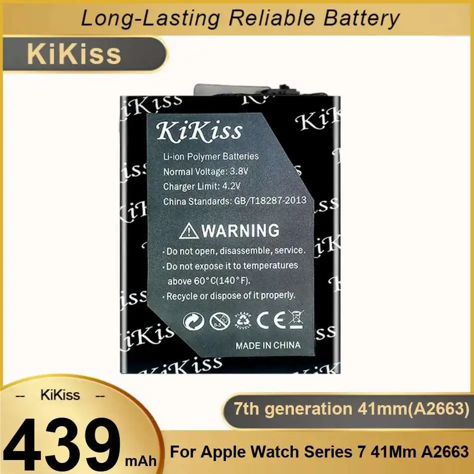 

Аккумулятор для часов 439 мАч для Apple Watch Series 7 Watch S7 41 мм A2663 41 мм A2663 Надежная замена