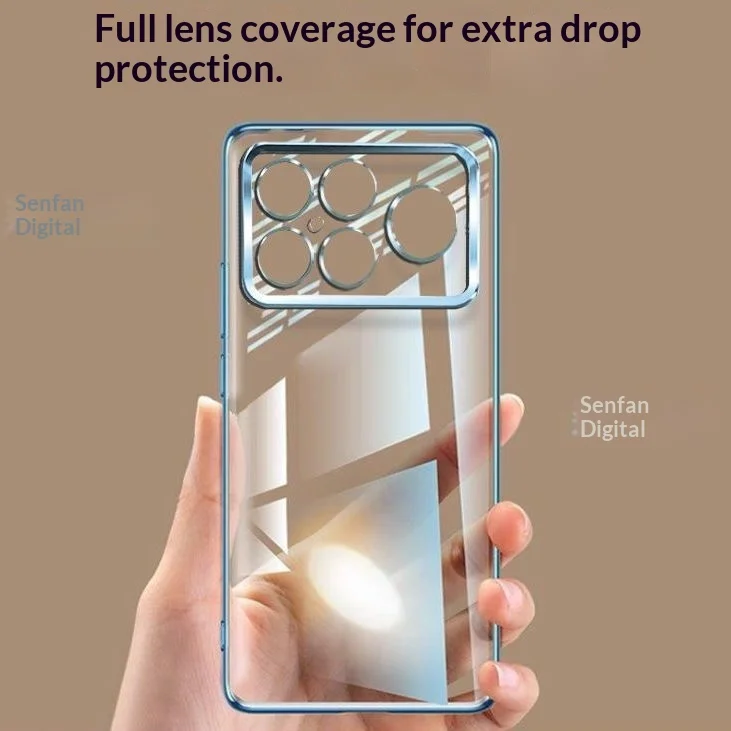 For XiaoMi POCO F8 Ultra F8 Pro Case New Ultra-thin Transparent Electroplated Silicone TPU Cover For POCO F8 Ultra  Bumper Funda