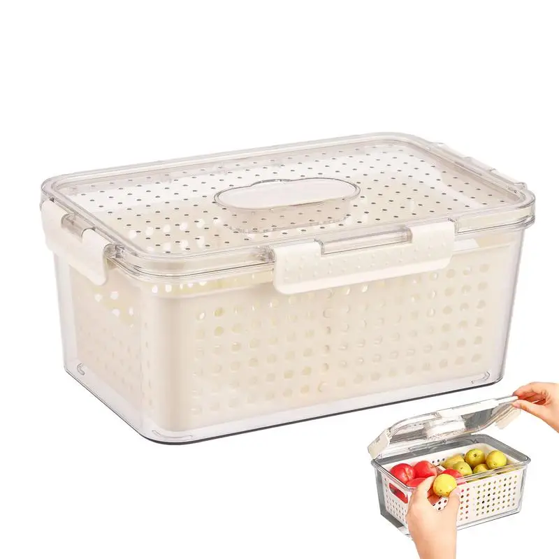 

Colander Food Storage Food Dispenser Sealing Box Fridge Organizer Food Vacuum Storage Box With Lid & Colander Kitchen gadget