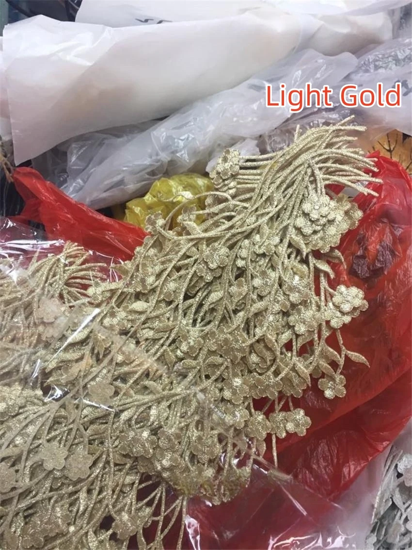 1 Stück Spitze Patch DIY Gold Silber Pflaumen blüte Stickerei Blumen applikation Stoff Aufkleber Kleidung Hochzeits dekoration ironisch – Detail 17
