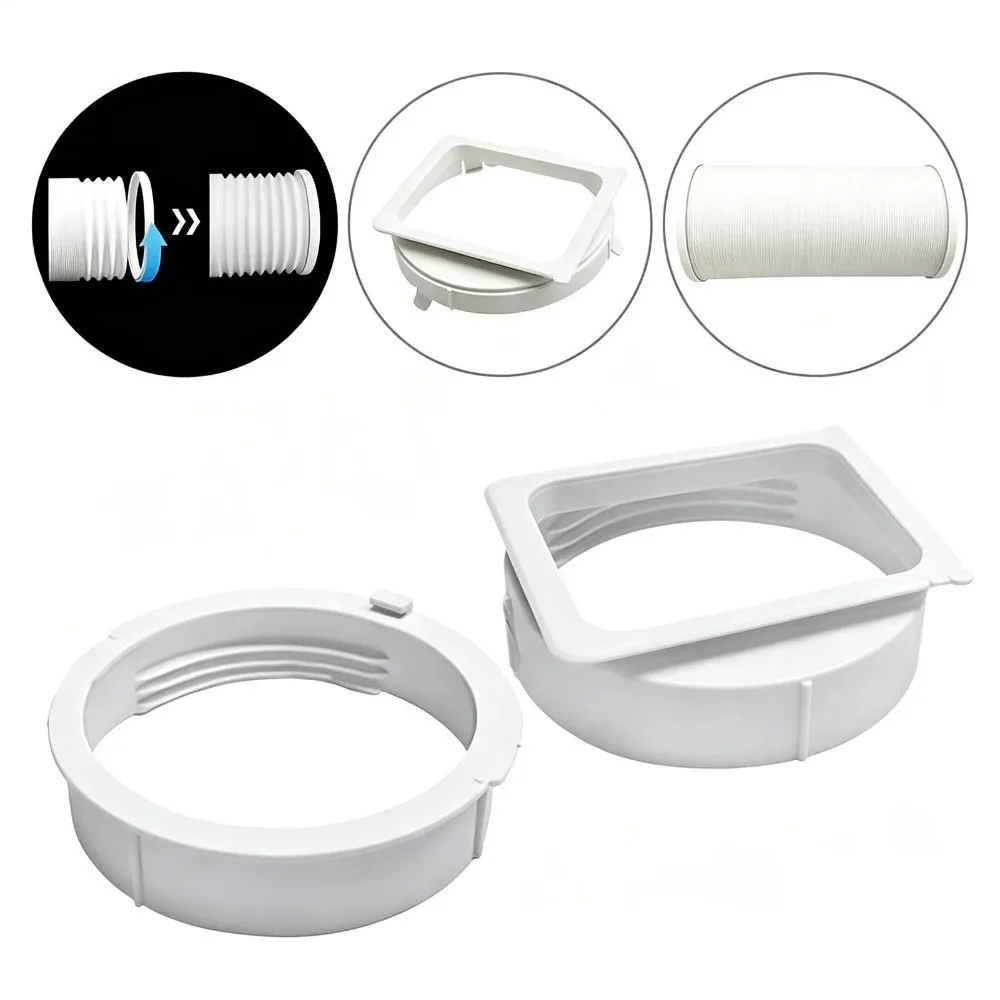 ABS AC Hose Connector Anti-Deformation Threaded Connector Duct Interface Connector Tight Seal Steady Exhaust Duct Coupler