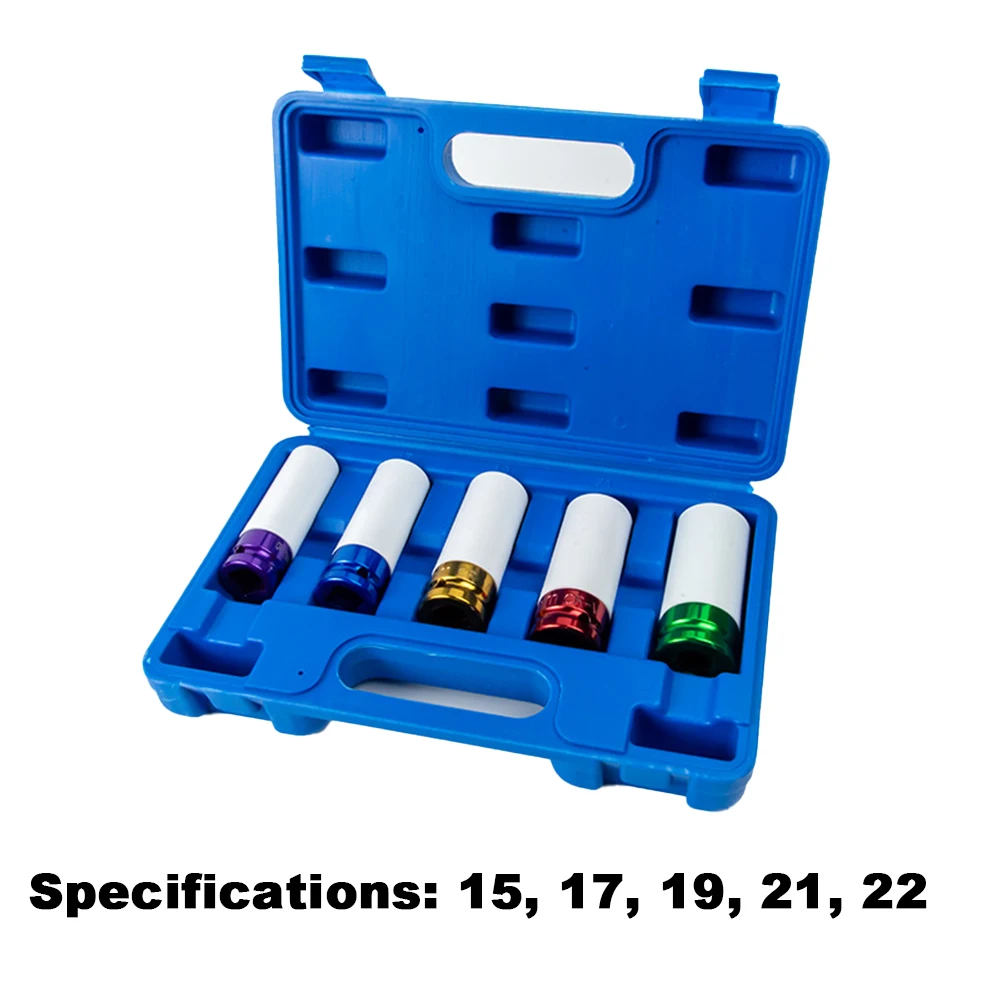Deep Nut Socket Set with 1/2in Drive for Car Wheel Bolt Work Featuring Tempered Alloy Construction and Protective Outer Layer