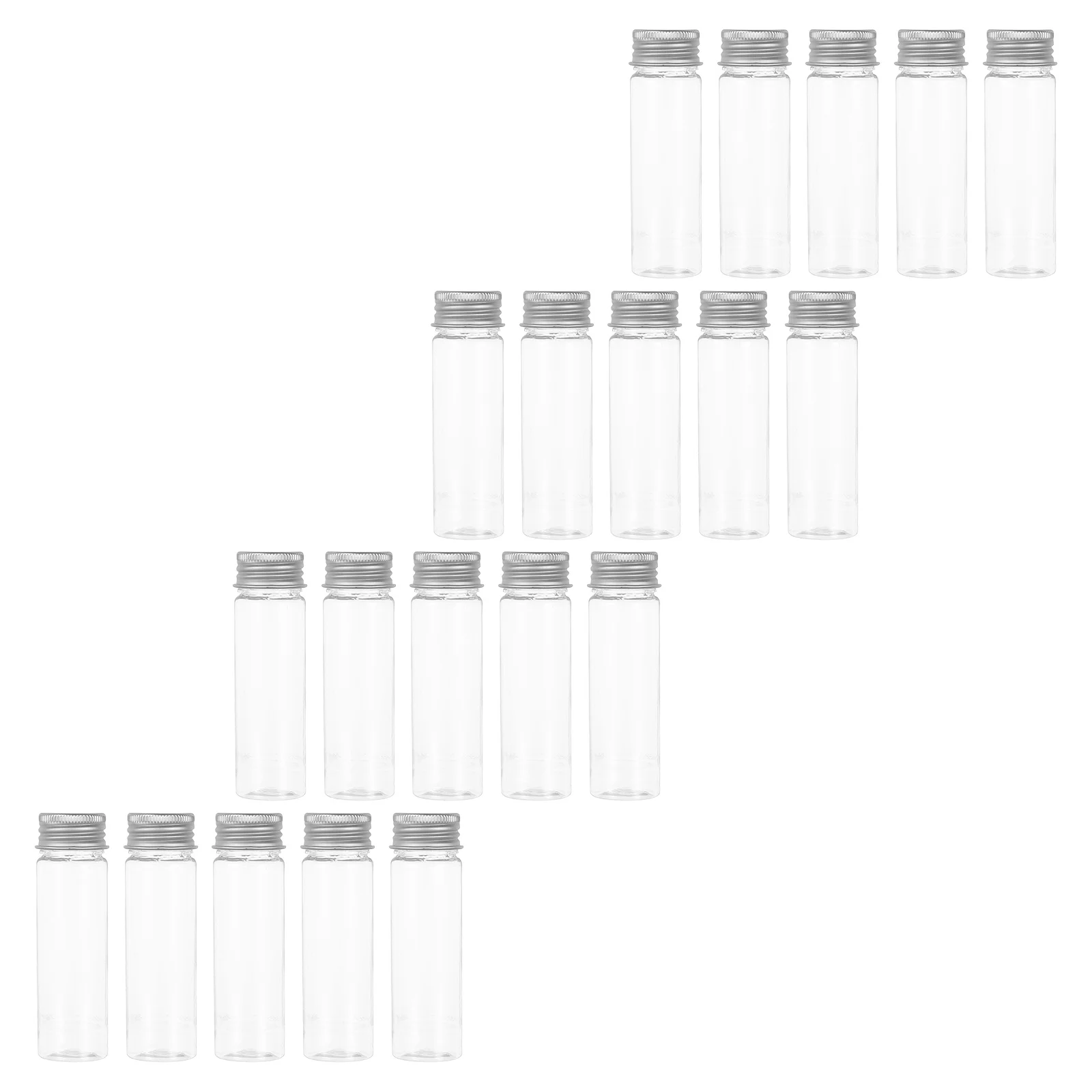 

20pcs Transparent Food Bottle 50Ml Clear Plastic Test Tube Storage Container For Candy Bath Salt Samples Lab Vial Portable Tube