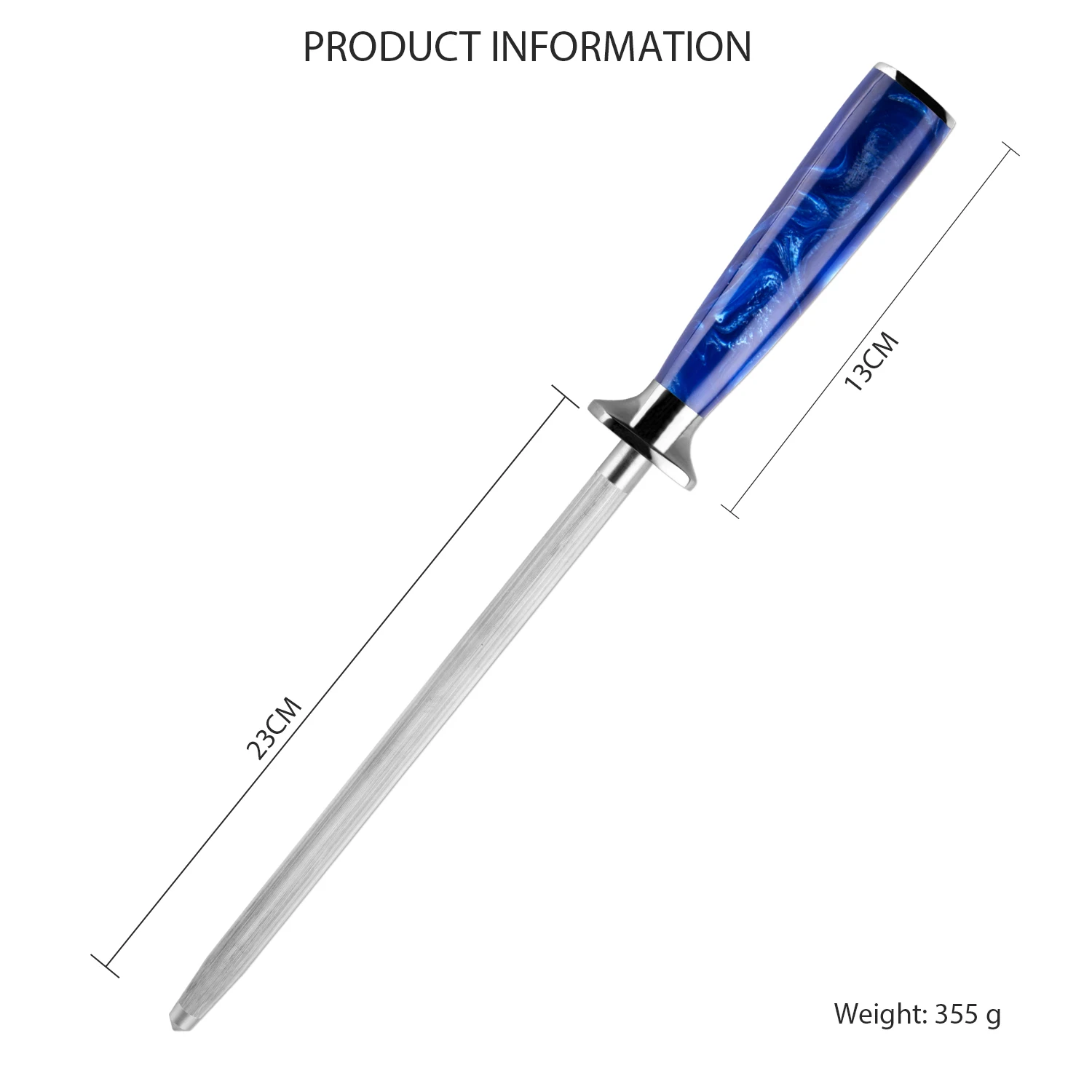 High Quality Sharpener High hardness Kitchen Knife Sharpening Rod Blue Resin Handle Steel Sharpener Stone tool sharpening knives