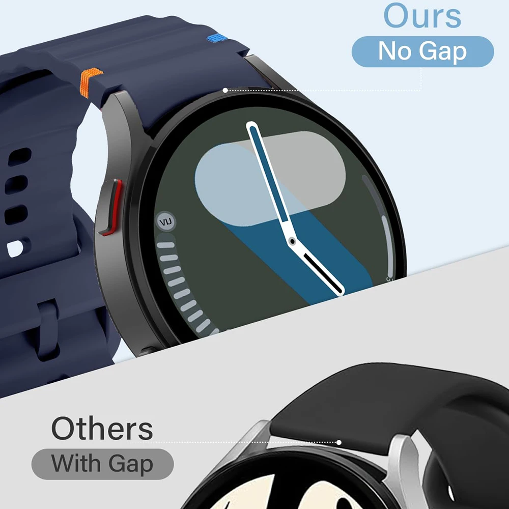 Original Silicone band for Samsung Galaxy Watch 7 FE 6 4 44mm 40mm 5 pro 45mm Bracelet Sport No Gap Strap for Watch 6 7 Classic image 4