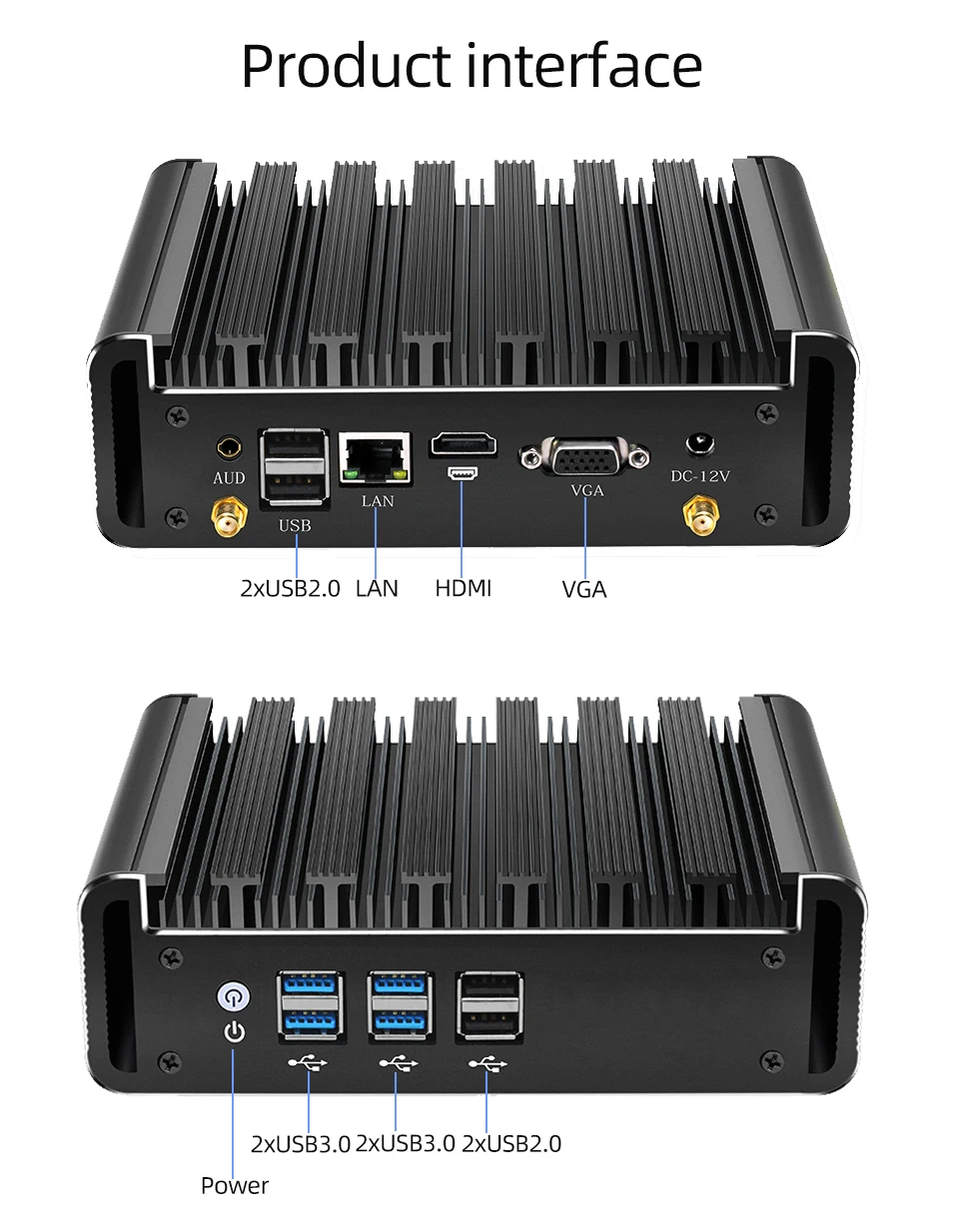 Intel Core I7-5500U I5-5200U I5-4200U I3-5005U Mini PC with 8xUSB 1xHDMI 1xVGA Support WiFi Pfsense Linux Computer Win10 Ready